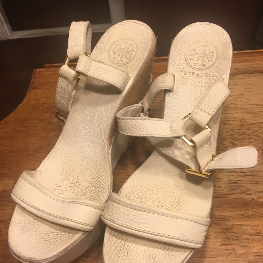 Tory Burch leather wedges:8.5M